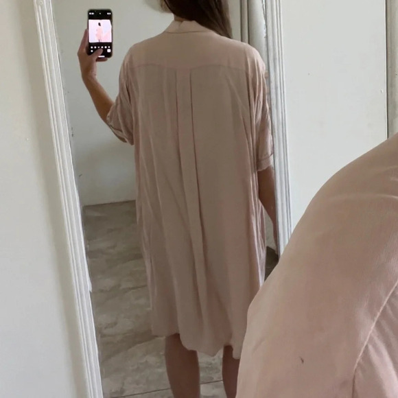 & Other Stories • Tan Cupro Henley Shirtdress - Picture 12 of 12